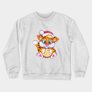 Cartoon Tiger with Cookies. Crewneck Sweatshirt